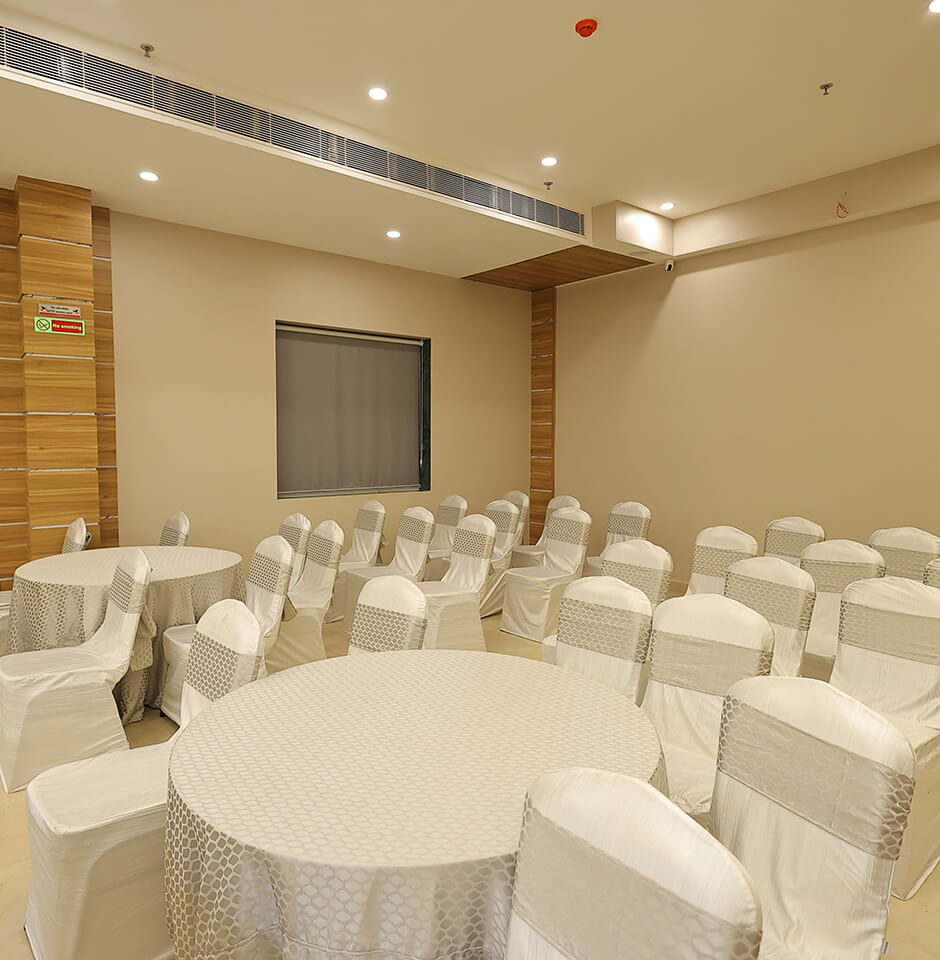 Elegant banquet arrangement at Sharda Residency