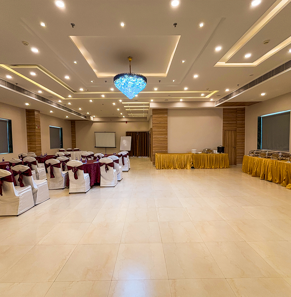 Elegant banquet arrangement at Sharda Residency