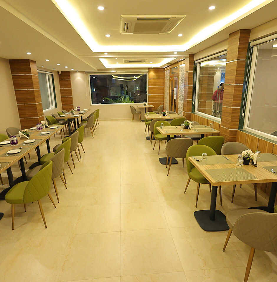 Main dining area at Sharda Residency restaurant